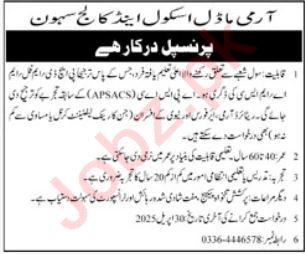 Army Model School jobs 2025