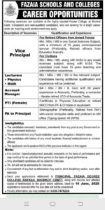 Fazaia Degree College Jobs