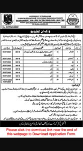 Govt college of technology multan jobs
