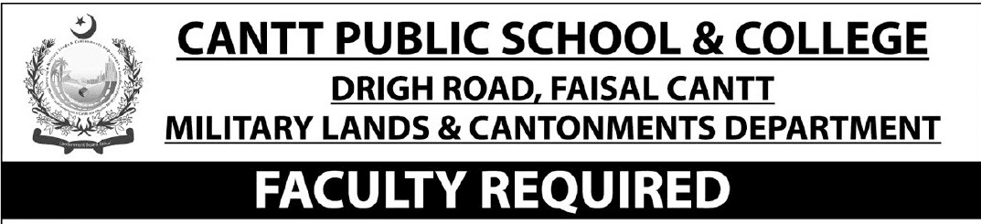 Cantt Public School Jobs in Karachi