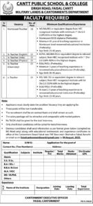 cantt public school jobs in karachi 2025