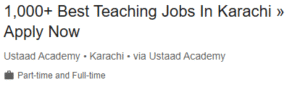 Best Teaching Jobs in Karachi