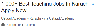 Best Teaching Jobs in Karachi